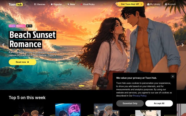 Screenshot of toon-hub.com