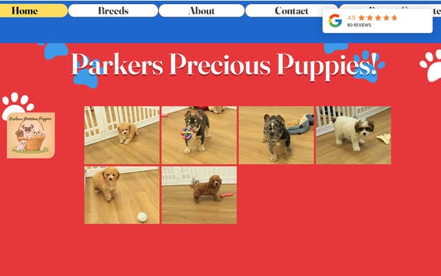 Screenshot of parkerspreciouspuppies.com