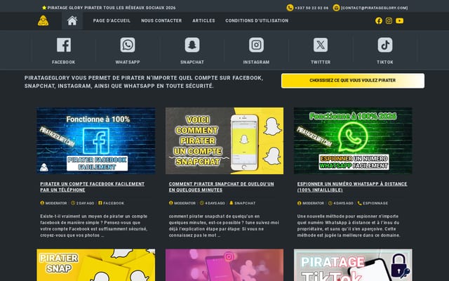 Screenshot of piratageglory.com