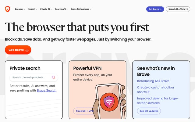 Screenshot of brave.com