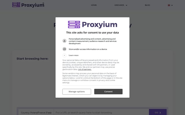 Screenshot of proxyium.com