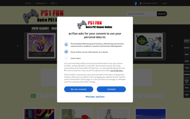 Screenshot of ps1fun.com