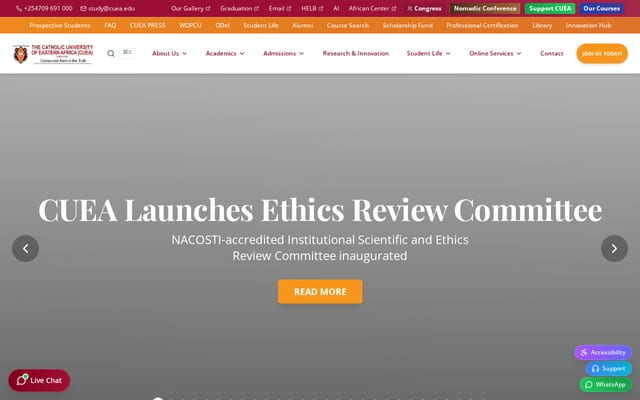 Screenshot of cuea.edu
