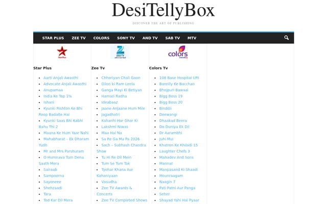 Screenshot of desitvbox.co