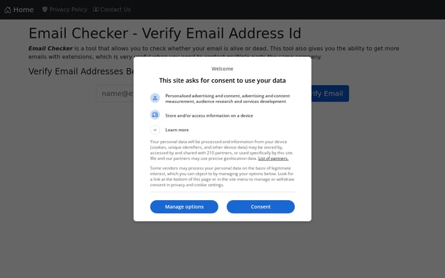 Screenshot of emailchecker.info