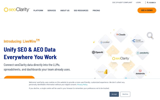 Screenshot of seoclarity.net