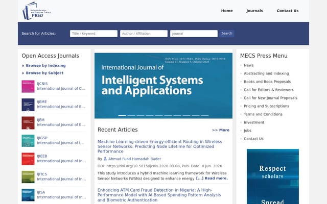 Screenshot of mecs-press.org