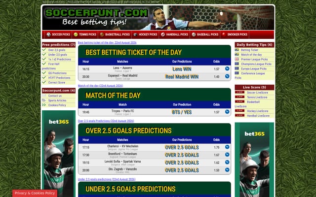 Screenshot of soccerpunt.com