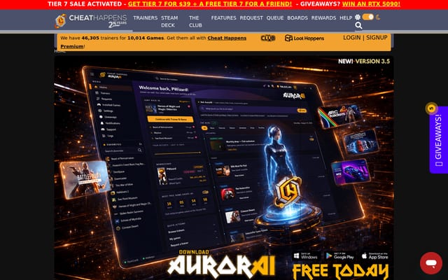 Screenshot of cheathappens.com