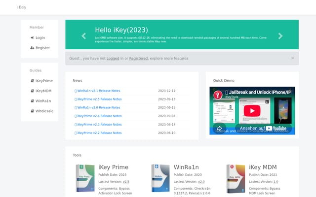 Screenshot of ikeytools.com