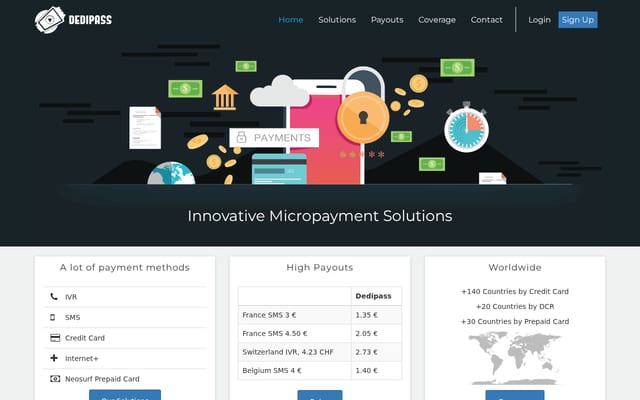 Screenshot of dedipass.com