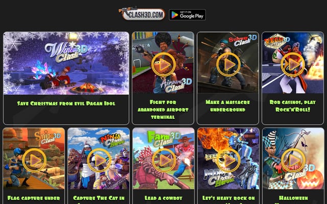 Screenshot of clash3d.com