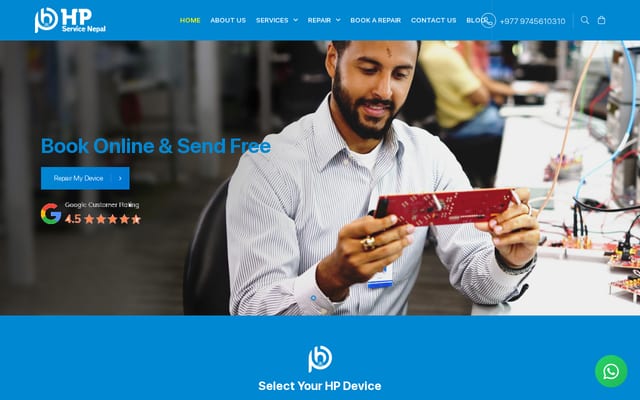 Screenshot of hpservicenepal.com