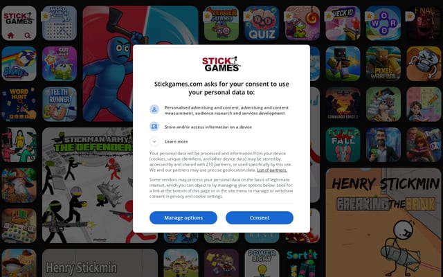 Screenshot of stickgames.com