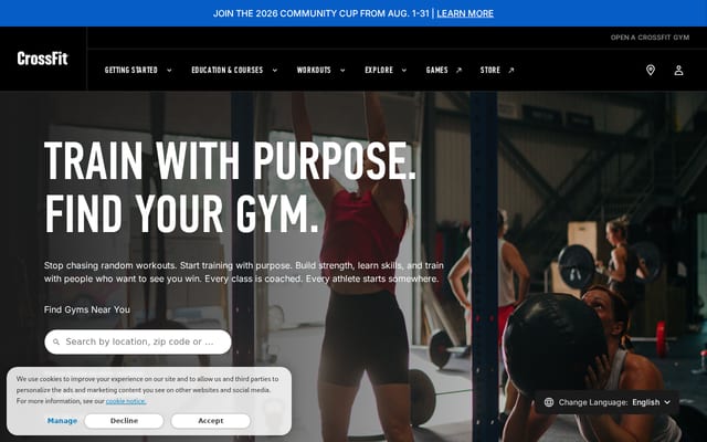 Screenshot of crossfit.com