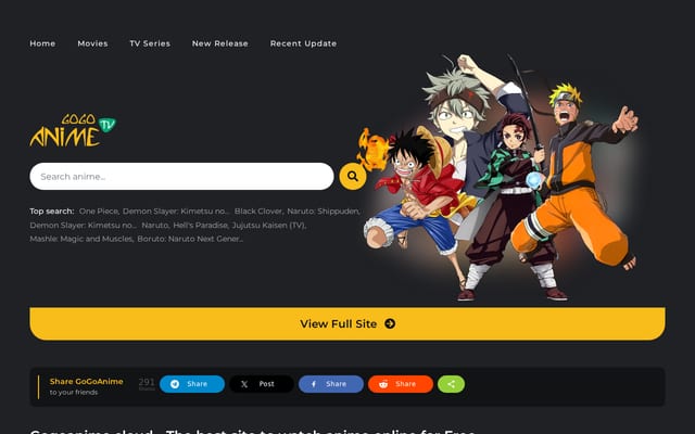 Screenshot of gogoanime.cloud