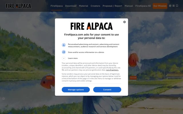 Screenshot of firealpaca.com