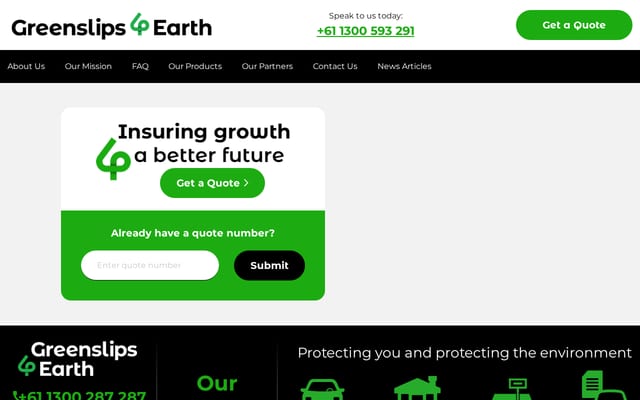 Screenshot of greenslips4earth.com.au