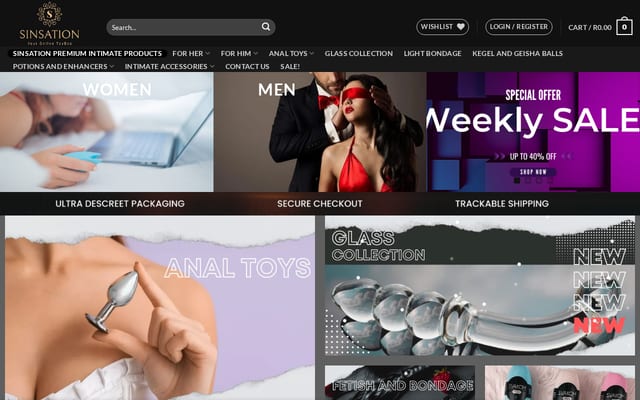 Screenshot of sinsation.co.za