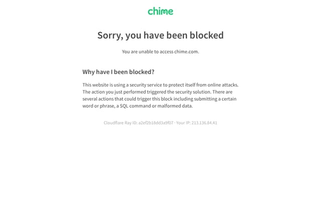 Screenshot of chime.com
