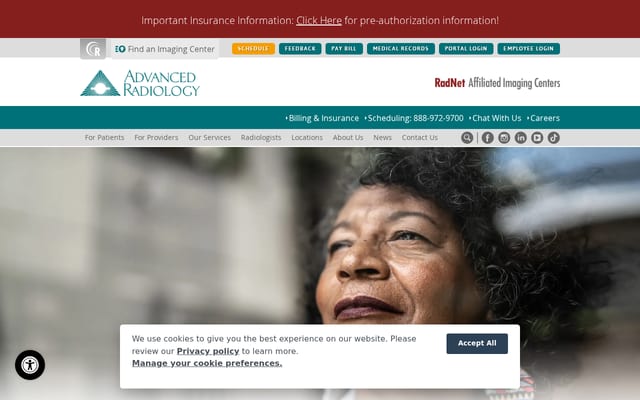 Screenshot of advancedradiology.com