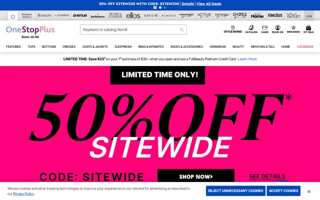 Screenshot of onestopplus.com