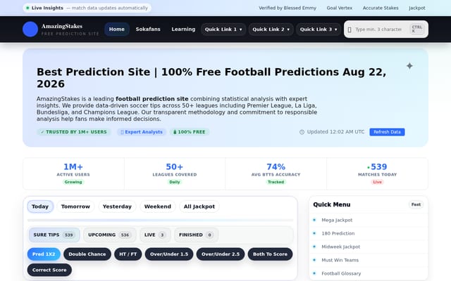 Screenshot of amazingstakes.com