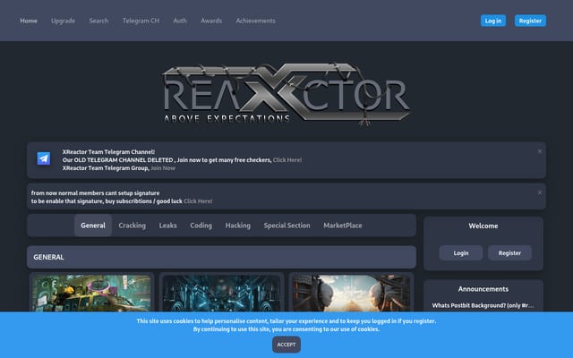 Screenshot of xreactor.org