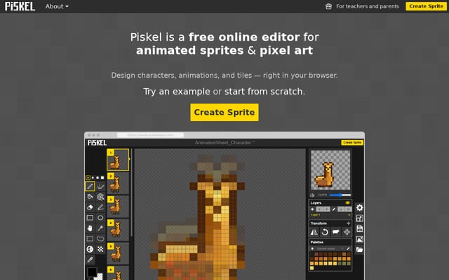 Screenshot of piskelapp.com