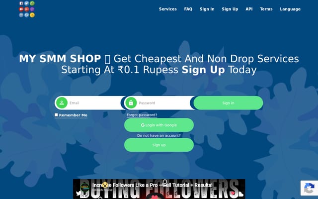 Screenshot of mysmmshop.com