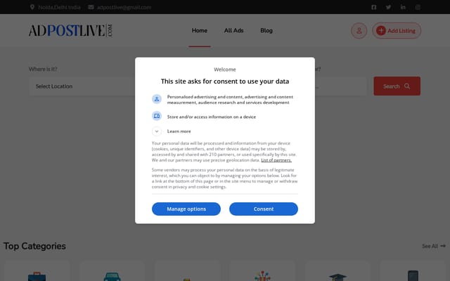 Screenshot of adpostlive.com