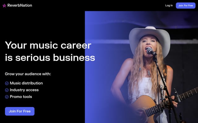 Screenshot of reverbnation.com
