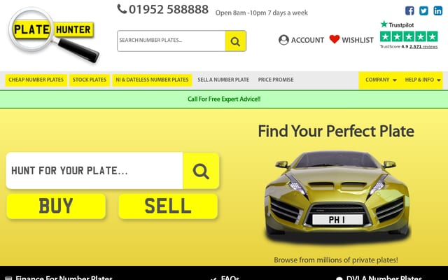 Screenshot of platehunter.com
