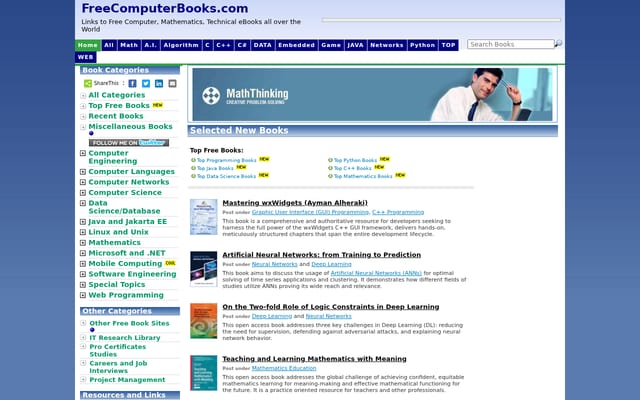 Screenshot of freecomputerbooks.com