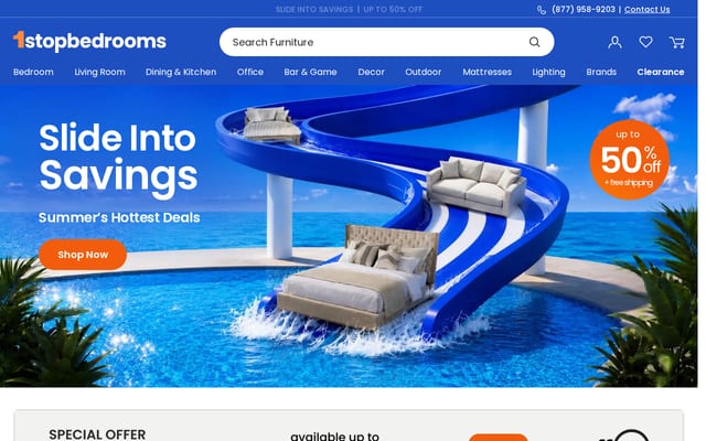 Screenshot of 1stopbedrooms.com