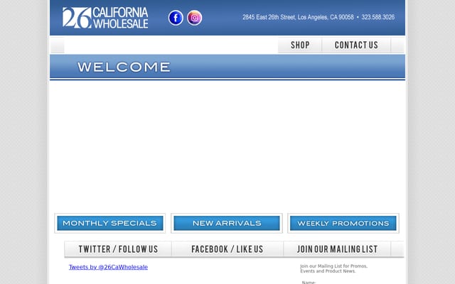 Screenshot of 26californiawholesale.com