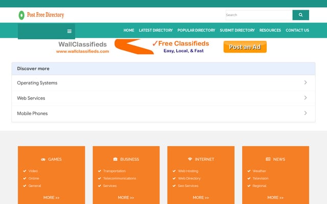 Screenshot of postfreedirectory.com