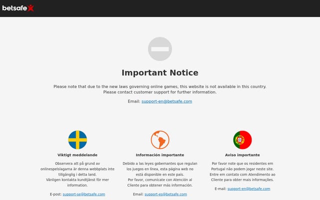Screenshot of betsafe.com