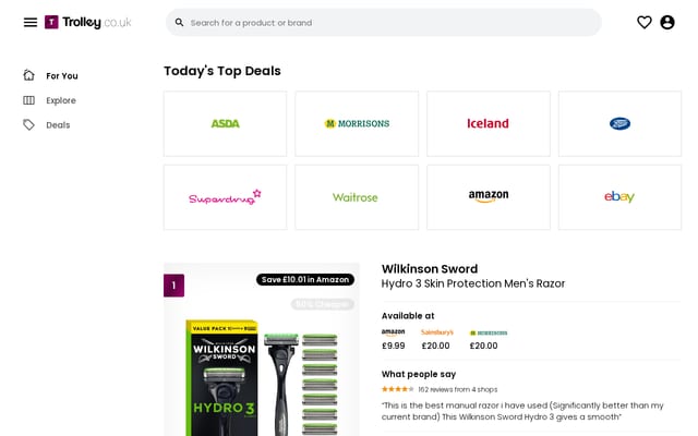 Screenshot of trolley.co.uk