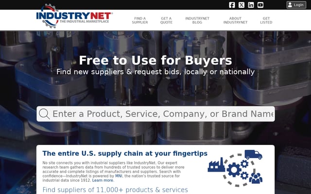 Screenshot of industrynet.com