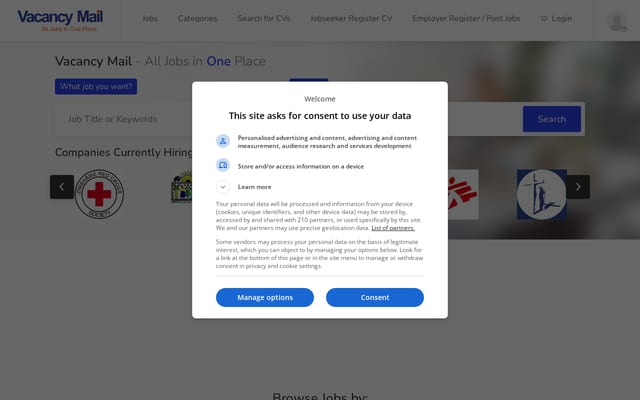 Screenshot of vacancymail.co.zw