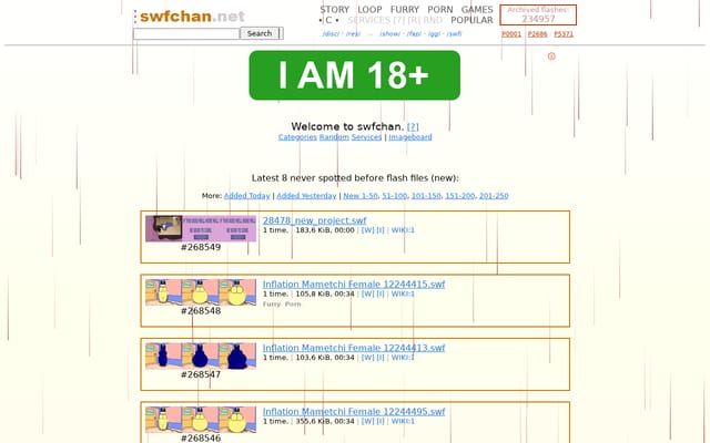 Screenshot of swfchan.com