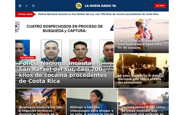 Screenshot of nuevaya.com.ni