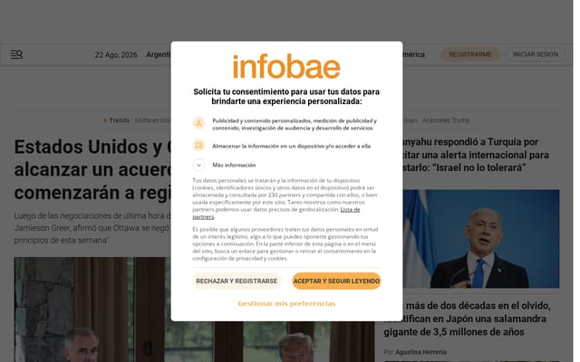 Screenshot of infobae.com