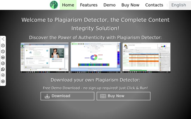 Screenshot of plagiarism-detector.com