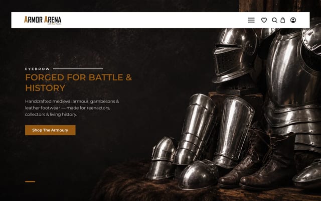 Screenshot of armorarena.co.uk