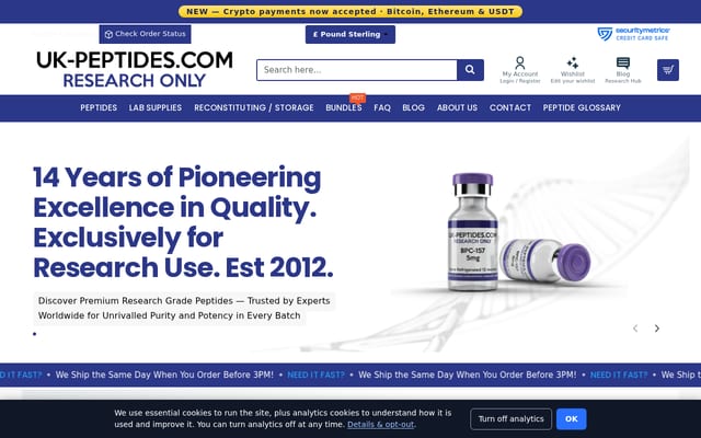 Screenshot of uk-peptides.com