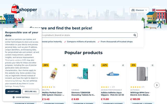 Screenshot of bigshopper.co.uk