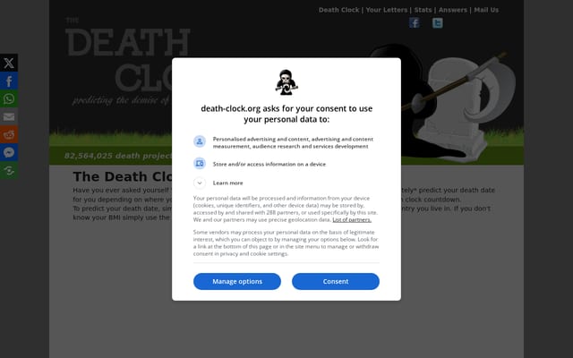 Screenshot of death-clock.org