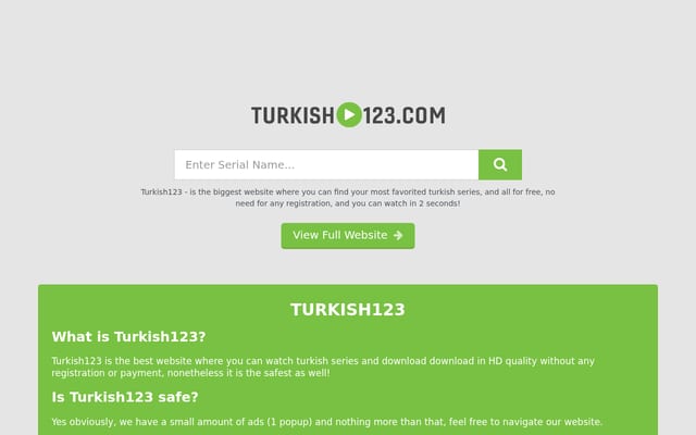 Screenshot of turkish123.cc